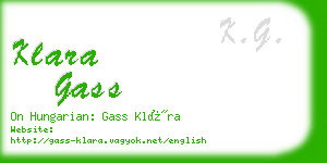 klara gass business card